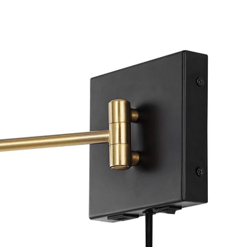 Hygge 16" Swing Arm Modern Midcentury Iron USB Charging Port LED Sconce - JONATHAN Y